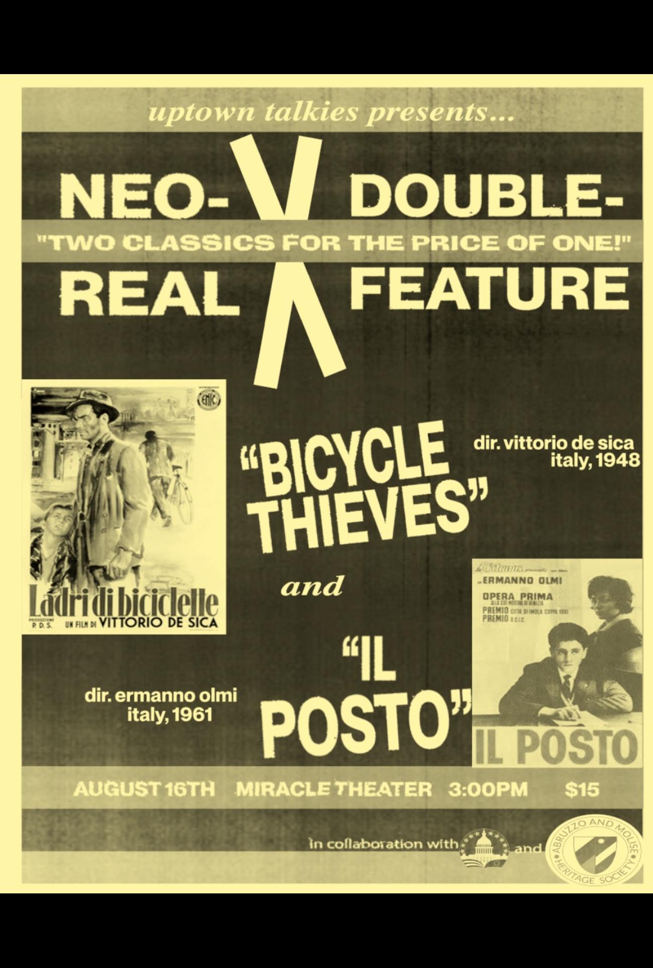 Double Feature: Bicycle Thieves & Il Posto